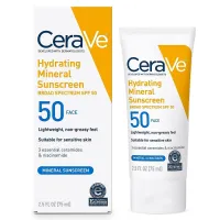 CeraVe 100% Mineral Sunscreen SPF 50 Face Sunscreen with Zinc Oxide and Titanium Dioxide for Sensiti